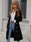 Abrigo Elegante de Manga Larga Doble Abotonadura
