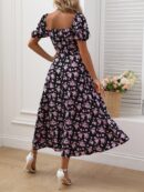 Vestido Largo Boho Floral con Nudo y Abertura en Pierna