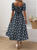Vestido Largo Boho Floral con Nudo y Abertura en Pierna