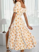 Vestido Largo Boho Floral con Nudo y Abertura en Pierna
