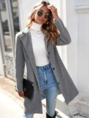 Sobretodo Casual con Botones y Cuello Solapa