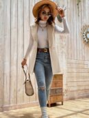 Chaleco Sobretodo Elegante con Solapa y Botón Unico