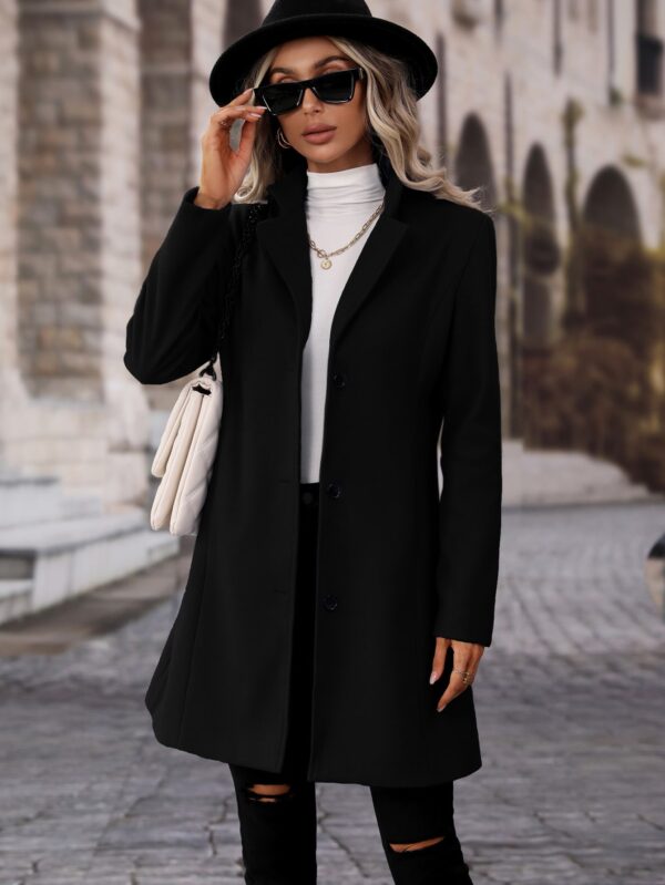 Sobretodo Casual con Botones y Cuello Solapa - Image 8
