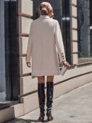 Abrigo de Lana Estilo Casual con Solapa y Botón Único
