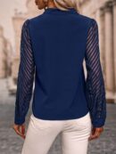 Blusa Cuello Muesca y Mangas Obispo en Blanco
