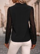 Blusa Cuello Muesca y Mangas Obispo en Blanco
