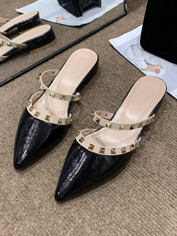 Mules Planos Decorados con Tachas para Mujer - Image 12