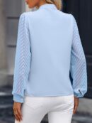 Blusa Cuello Muesca y Mangas Obispo en Blanco