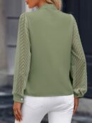 Blusa Cuello Muesca y Mangas Obispo en Blanco