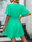 Vestido Casual Cuello en V con Mangas Mariposa