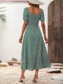 Vestido Largo Boho Floral con Nudo y Abertura en Pierna