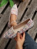 Zapatos Planos Estampados con Punta Afilada y Diseño Deslizable