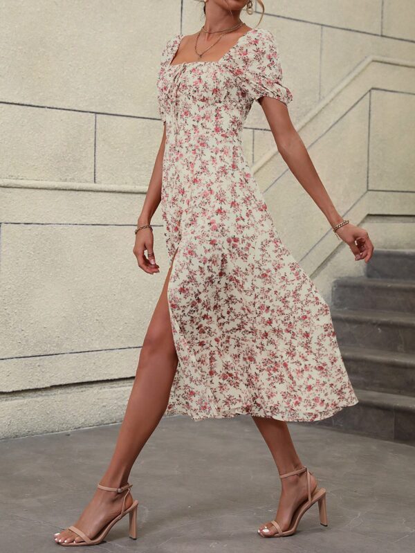 Vestido Largo Boho Floral con Nudo y Abertura en Pierna - Image 19