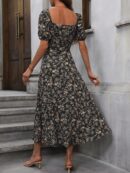 Vestido Largo Boho Floral con Nudo y Abertura en Pierna