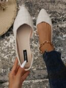 Zapatos Planos de Mujer en Beige, punta fina para Primavera/Otoño