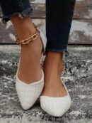 Zapatos Planos de Mujer en Beige, punta fina para Primavera/Otoño
