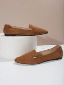 Mocasines Casuales de Puntera Puntiaguda con Hilos Dorados