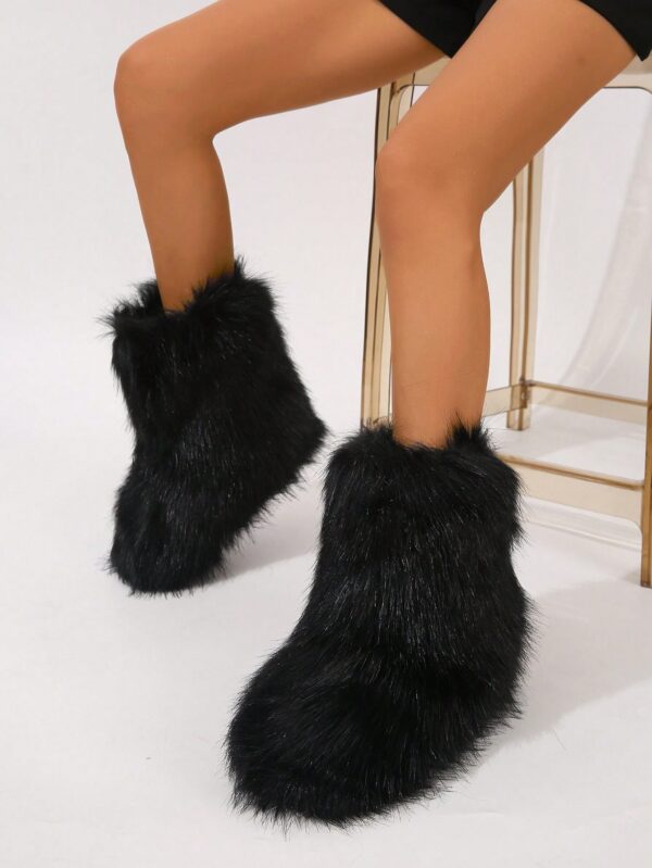 Botas de Nieve Peludas de Caña Media para Mujer - Image 5