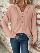 Sudadera con Capucha y Botones Media Manga Raglan