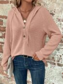 Sudadera con Capucha y Botones Media Manga Raglan