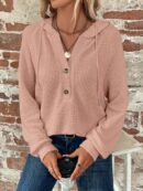 Sudadera con Capucha y Botones Media Manga Raglan