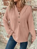 Sudadera con Capucha y Botones Media Manga Raglan