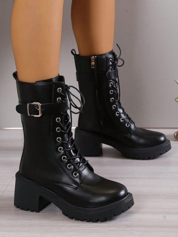 Botas de Tobillo de Tacón Medio, Minimalistas y de Estilo Occidental - Image 4