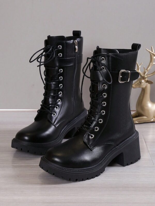 Botas de Tobillo de Tacón Medio, Minimalistas y de Estilo Occidental - Image 5