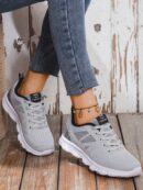 Zapatillas Deportivas con Cordones y Encaje Floral Anti-Deslizantes para Mujer