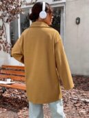 Abrigo de Solapa Clásico con Botones Frontales