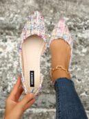 Zapatos Planos de Mujer en Beige, punta fina para Primavera/Otoño