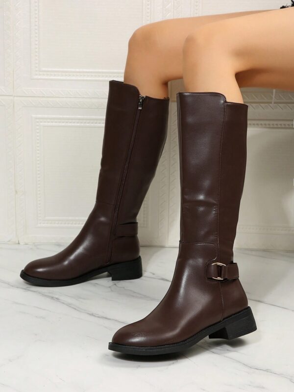 Botas de Montar Marrones con Correa de Hebilla para Invierno - Image 4