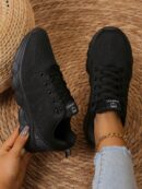 Zapatillas Deportivas con Cordones y Encaje Floral Anti-Deslizantes para Mujer