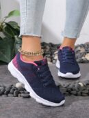 Zapatillas Deportivas con Cordones y Encaje Floral Anti-Deslizantes para Mujer