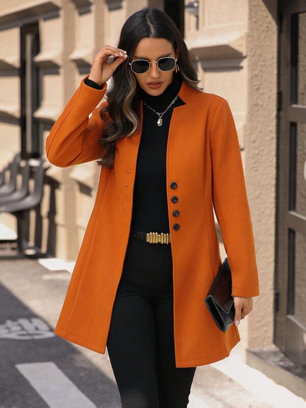 Chaqueta de Lana con Cuello Alto y Entallada para Mujer - Image 22