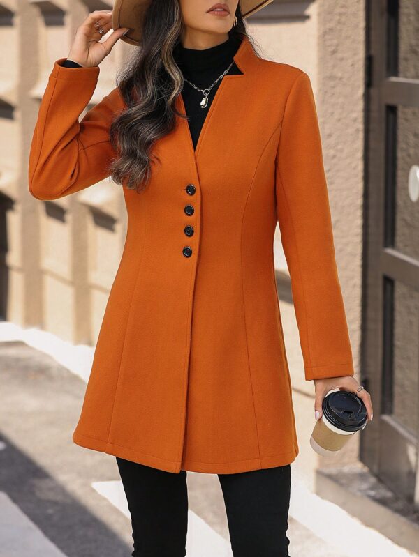 Chaqueta de Lana con Cuello Alto y Entallada para Mujer - Image 24