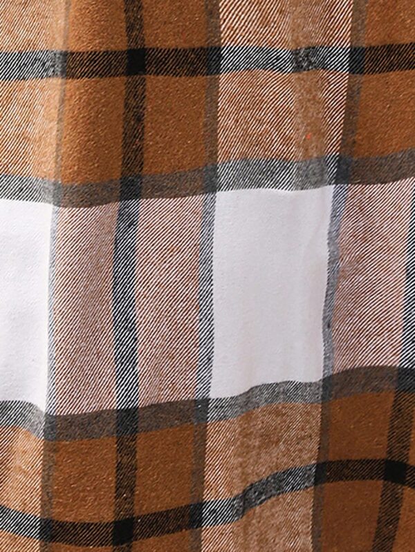 Chaqueta de Lana con Capucha y Estampado Escocés - Image 7