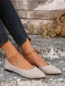Zapatos Planos de Mujer en Beige, punta fina para Primavera/Otoño