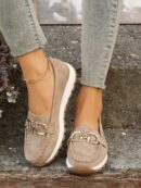 Zapatillas Khaki de Mujer con Suela Gruesa y Cómoda