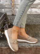 Zapatillas Khaki de Mujer con Suela Gruesa y Cómoda