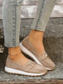 Zapatillas Khaki de Mujer con Suela Gruesa y Cómoda