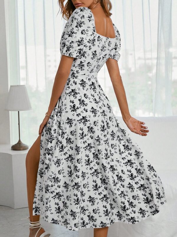Vestido Largo Boho Floral con Nudo y Abertura en Pierna - Image 100