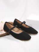 Zapatos Negros de Punta Cuadrada y Banda Elástica