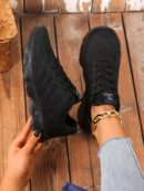 Zapatillas Deportivas con Cordones y Encaje Floral Anti-Deslizantes para Mujer