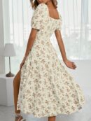 Vestido Largo Boho Floral con Nudo y Abertura en Pierna