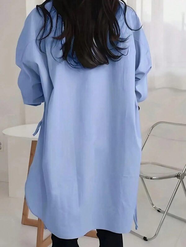 Camisa Casual de Manga Larga y Dobladillo Asimétrico - Image 22
