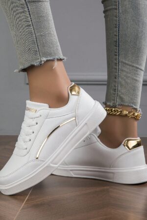 Zapatillas Casuales Blancas de Lona para Mujer, Talla Grande