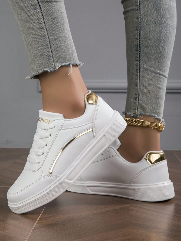Zapatillas Casuales Blancas de Lona para Mujer, Talla Grande