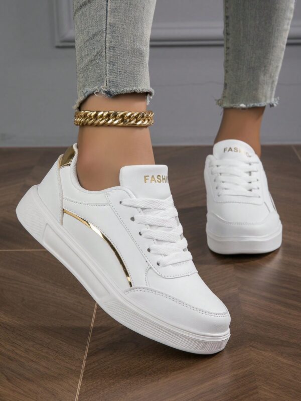 Zapatillas Casuales Blancas de Lona para Mujer, Talla Grande - Image 2