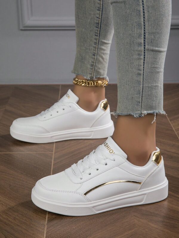 Zapatillas Casuales Blancas de Lona para Mujer, Talla Grande - Image 5